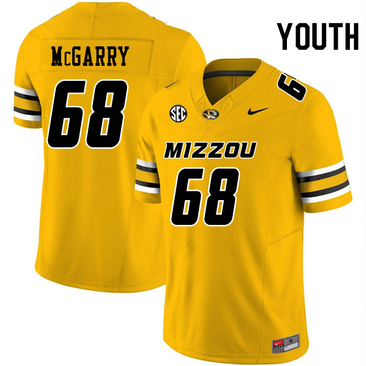 Youth #68 Jack McGarry Missouri Tigers College Football Jerseys Stitched-Gold